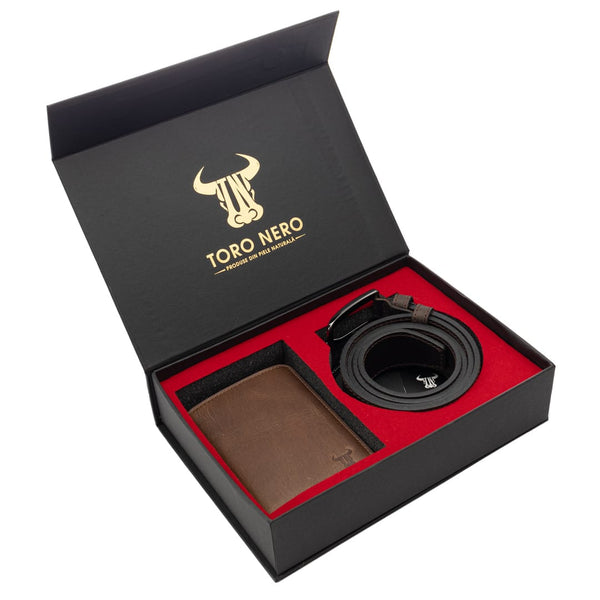 set-cadou-barbati-piele-naturala-maro-Ayan
