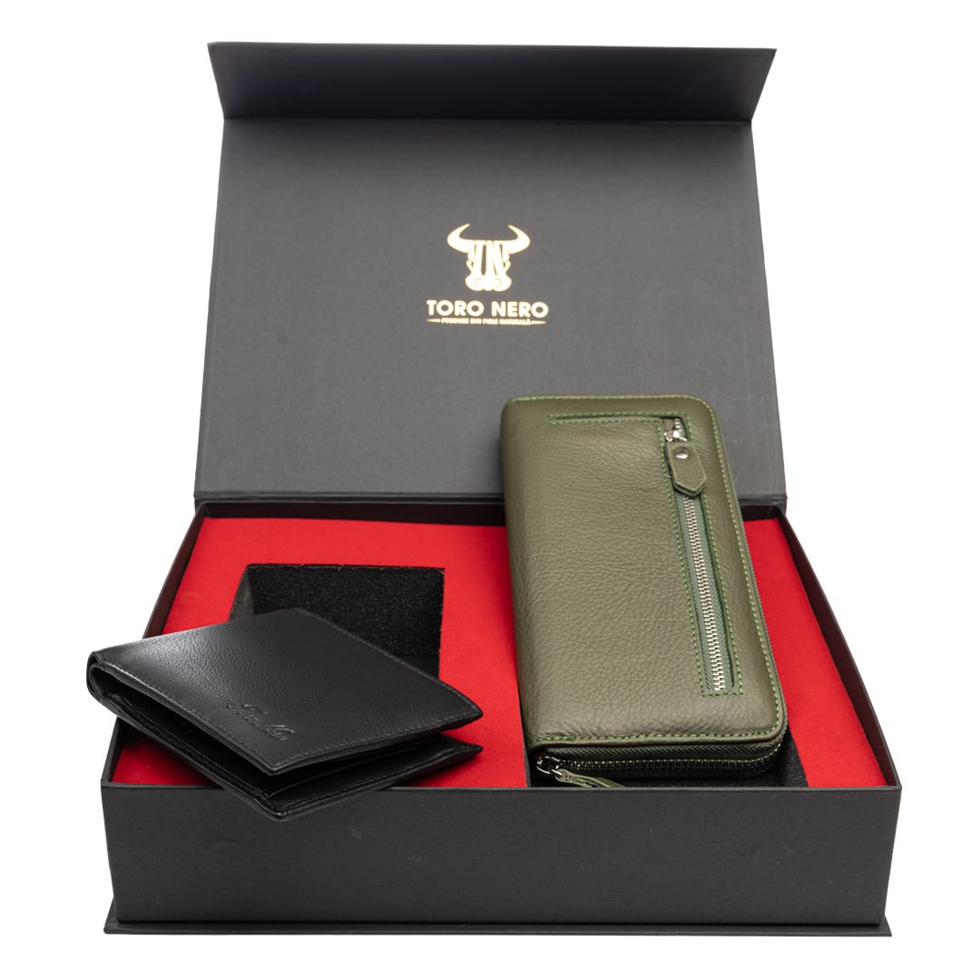 set-cadou-portofel-femeibarbati-piele-naturala-negru-verde-Arya-Manu