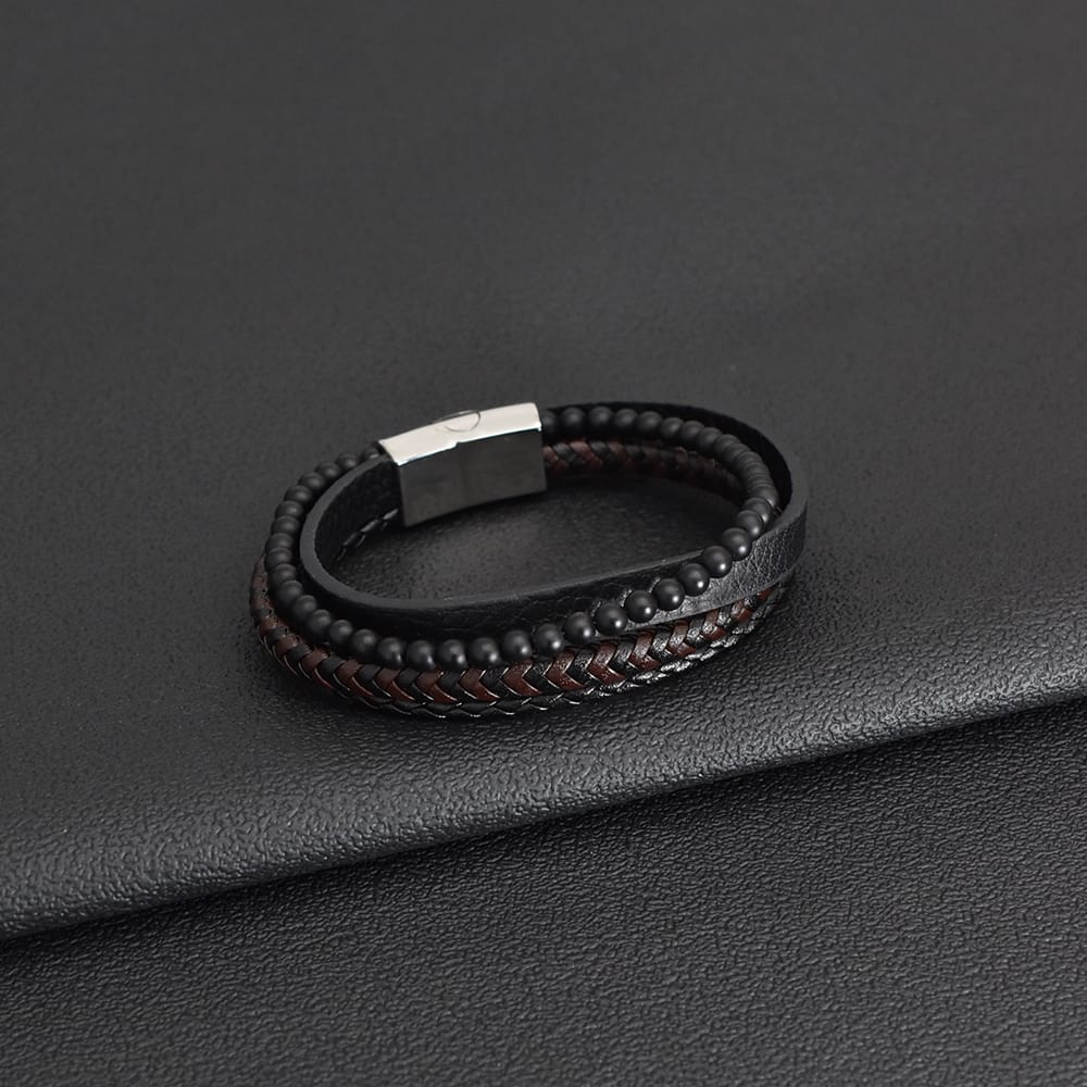 Bratara-barbati-piele-naturala-negru-Orion2