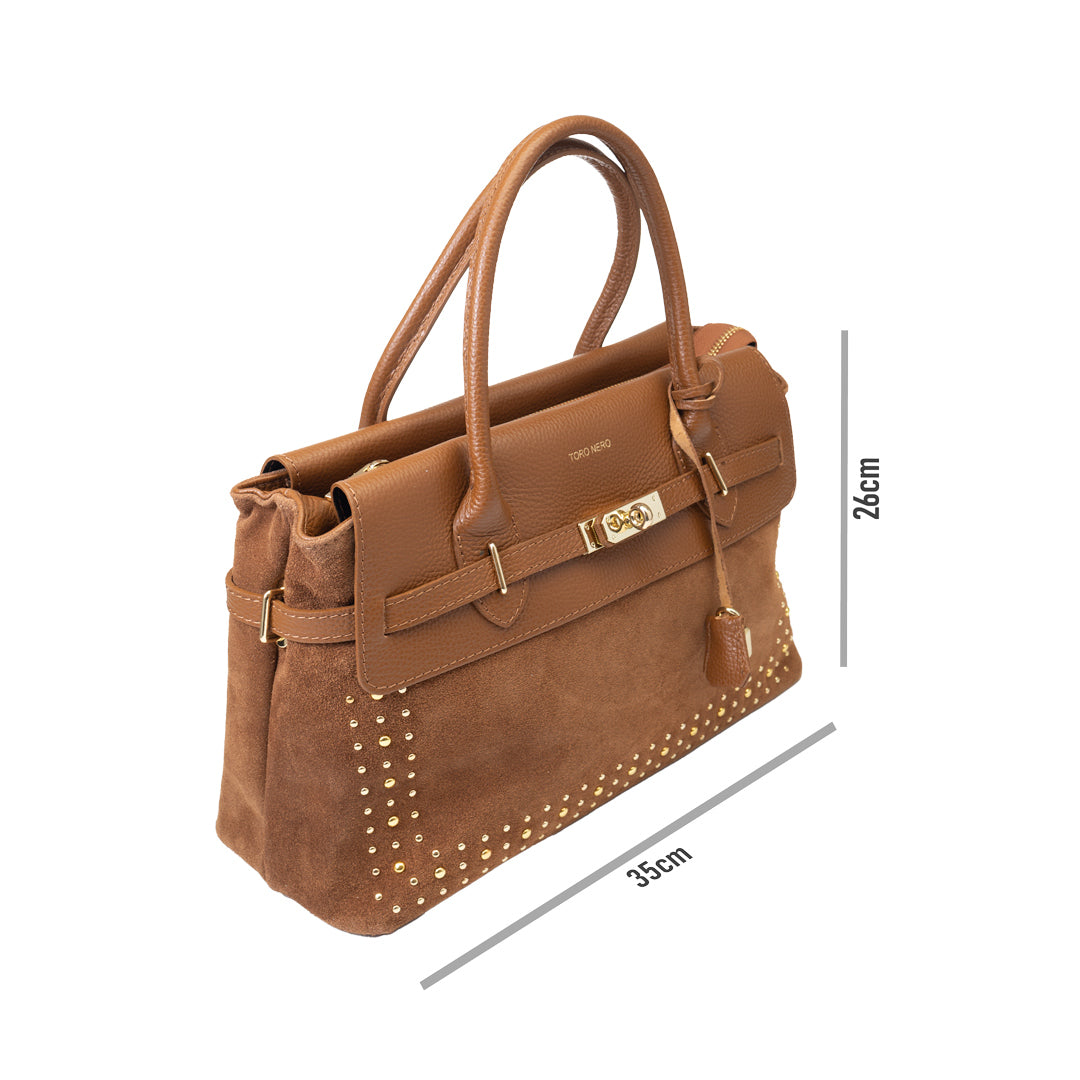 Bolso de mujer de cuero natural marrón Mira