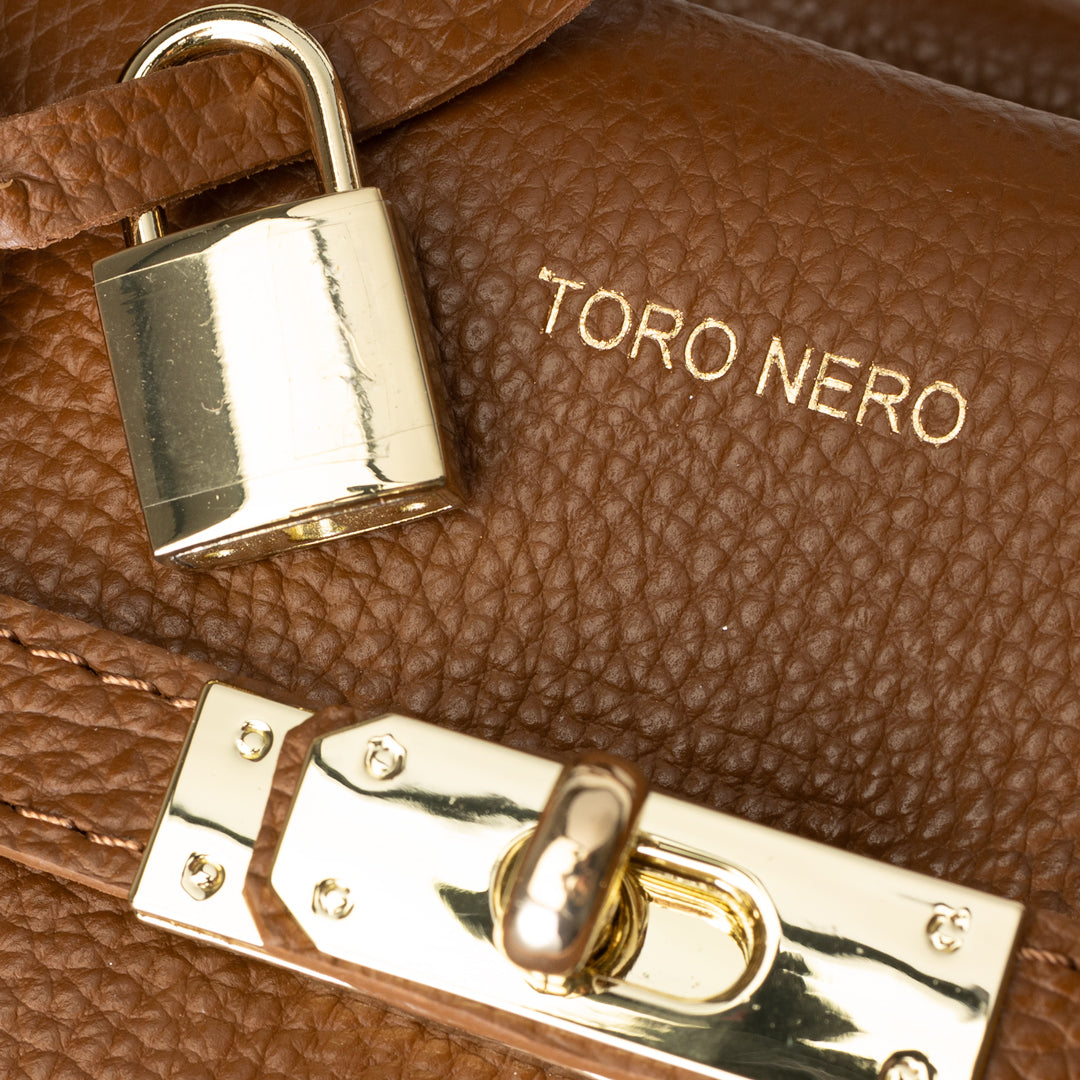 Bolso de mujer de cuero natural marrón Mira