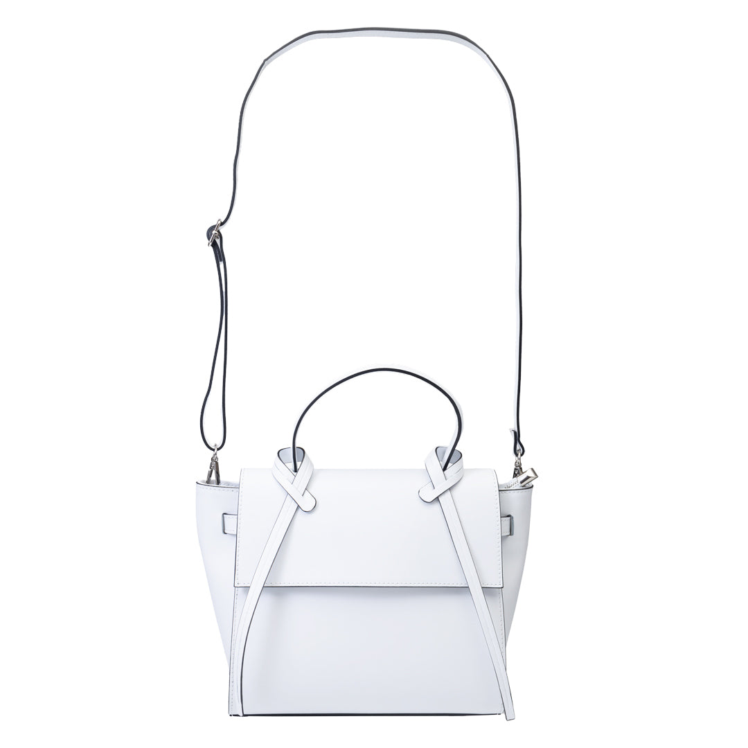 Sac à main pour femme en cuir véritable blanc Erika