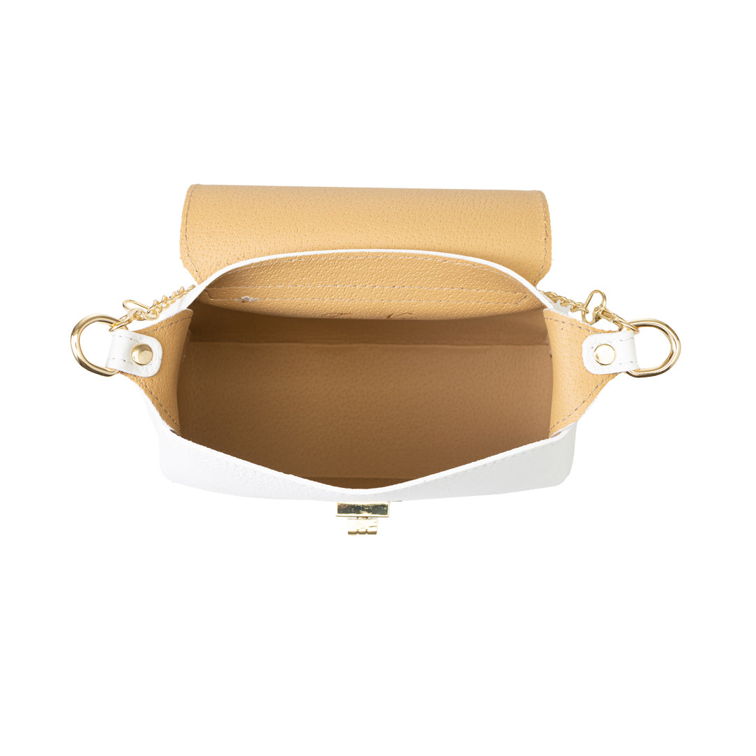 Sac à main pour femme en cuir véritable blanc Raisa