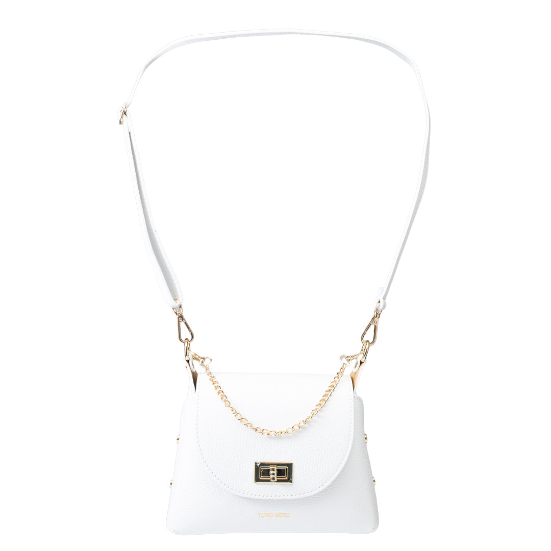 Sac à main pour femme en cuir véritable blanc Raisa