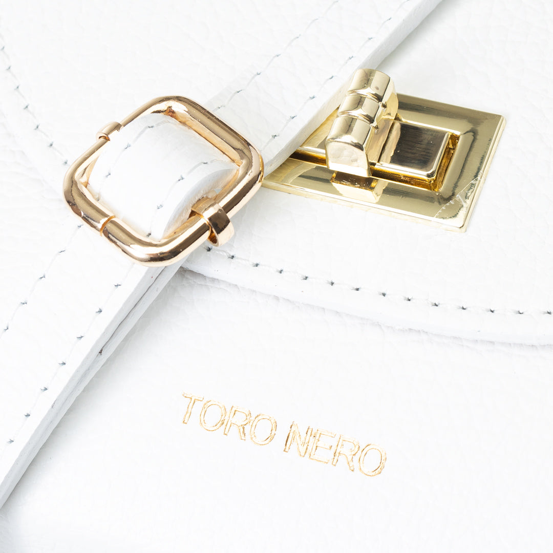 Sac à main pour femme en cuir véritable blanc Raisa
