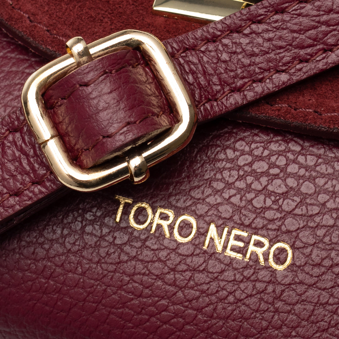 Women's bag made of natural suede leather, burgundy Raisa
