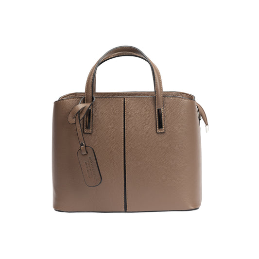 Dámska kožená kabelka taupe Mara