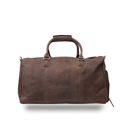 Cestovná/fitness taška z pravej kože, tmavohnedá Travel Bag