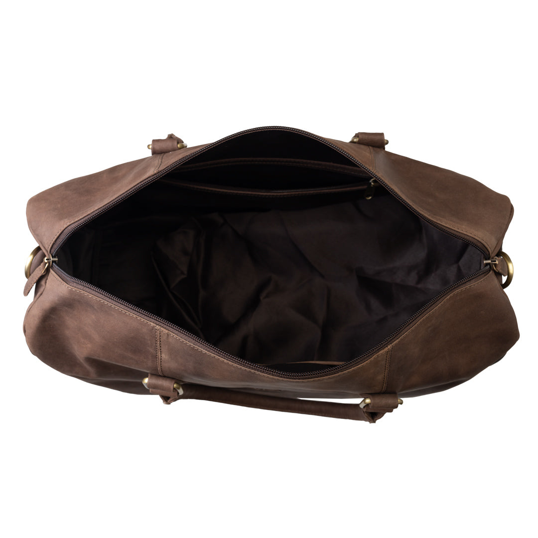 Cestovná/fitness taška z pravej kože, tmavohnedá Travel Bag