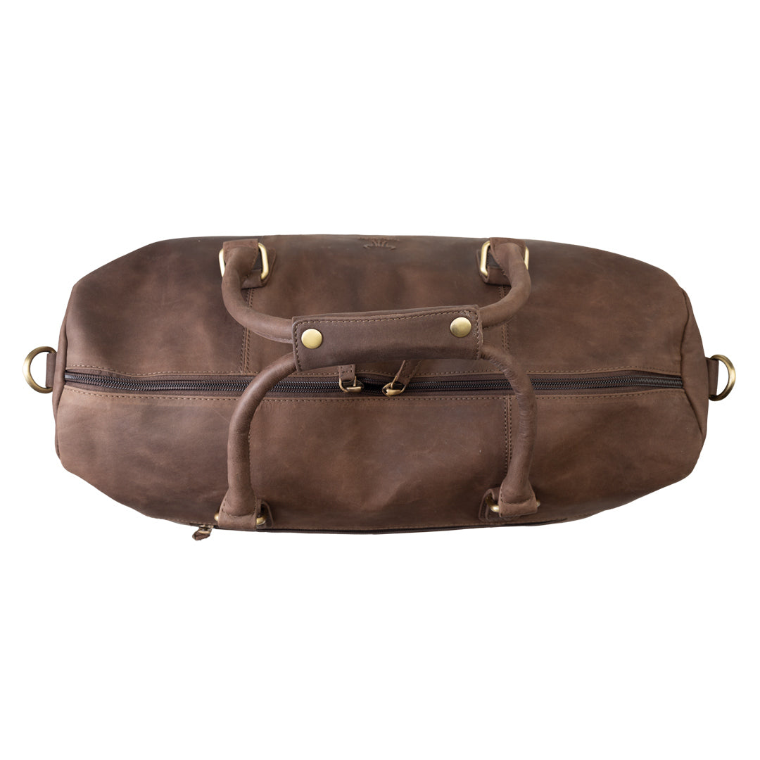 Cestovná/fitness taška z pravej kože, tmavohnedá Travel Bag