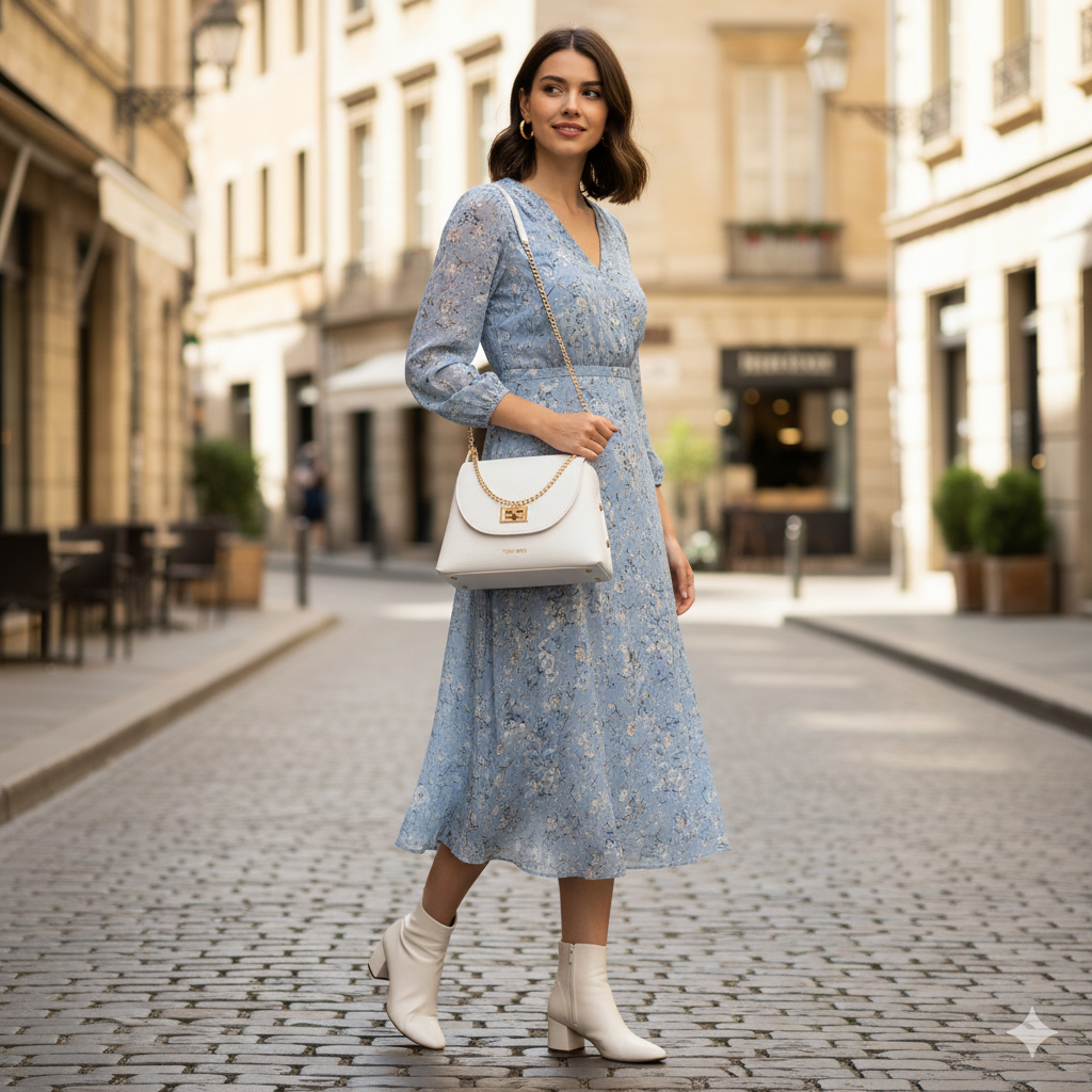 Sac à main pour femme en cuir véritable blanc Raisa
