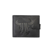 Portefeuille en cuir véritable noir pour homme de marque Toro