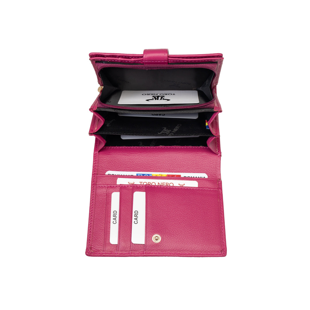 Dámska peňaženka z pravej kože fuchsia-detail Little