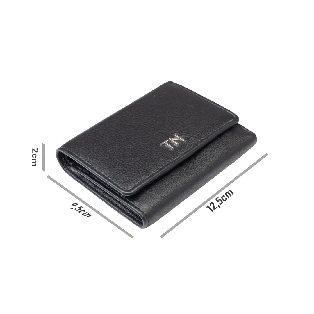 Dámska peňaženka z pravej čiernej kože Ellis, RFID ochrana