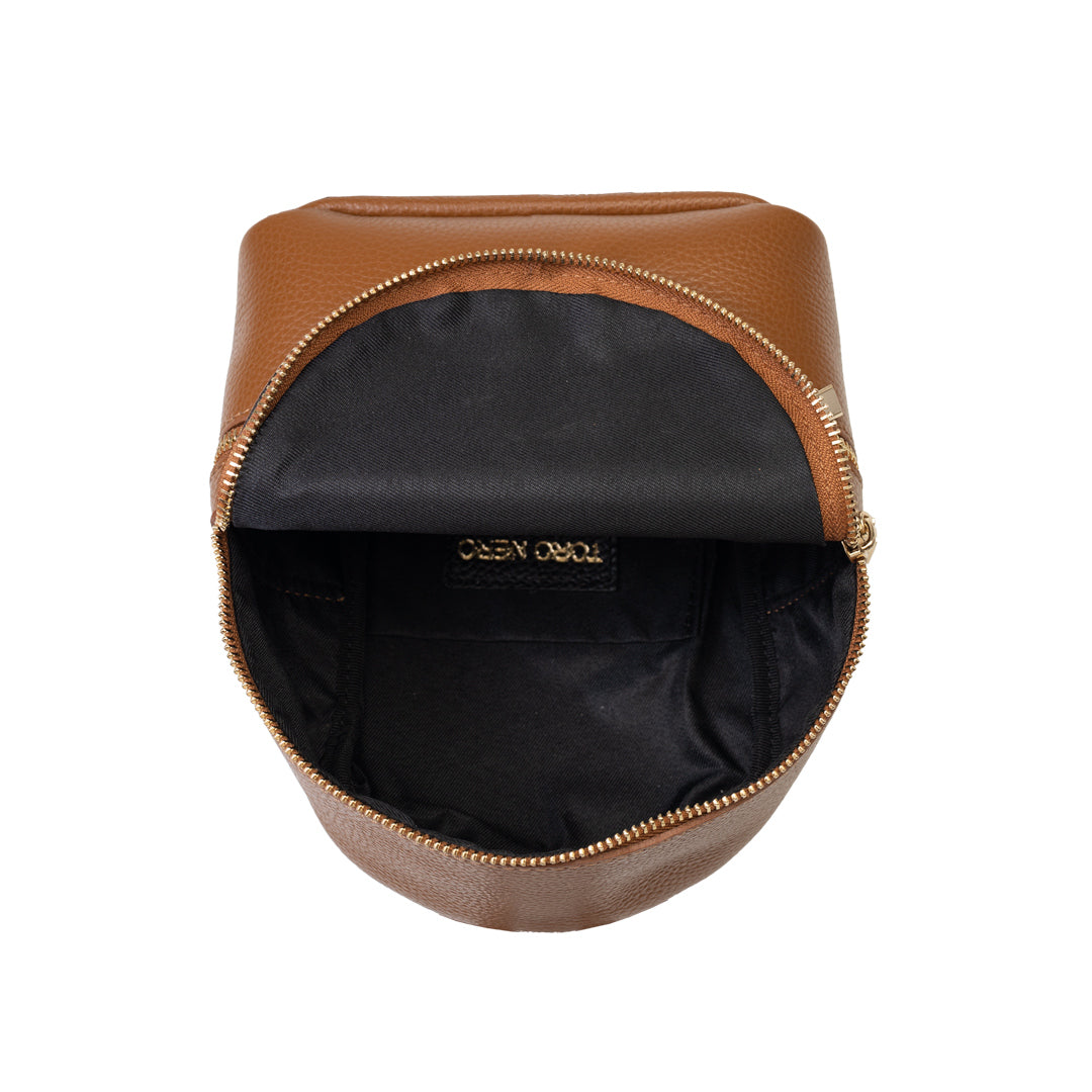 Sac à dos femme en cuir véritable marron Teen Spirit