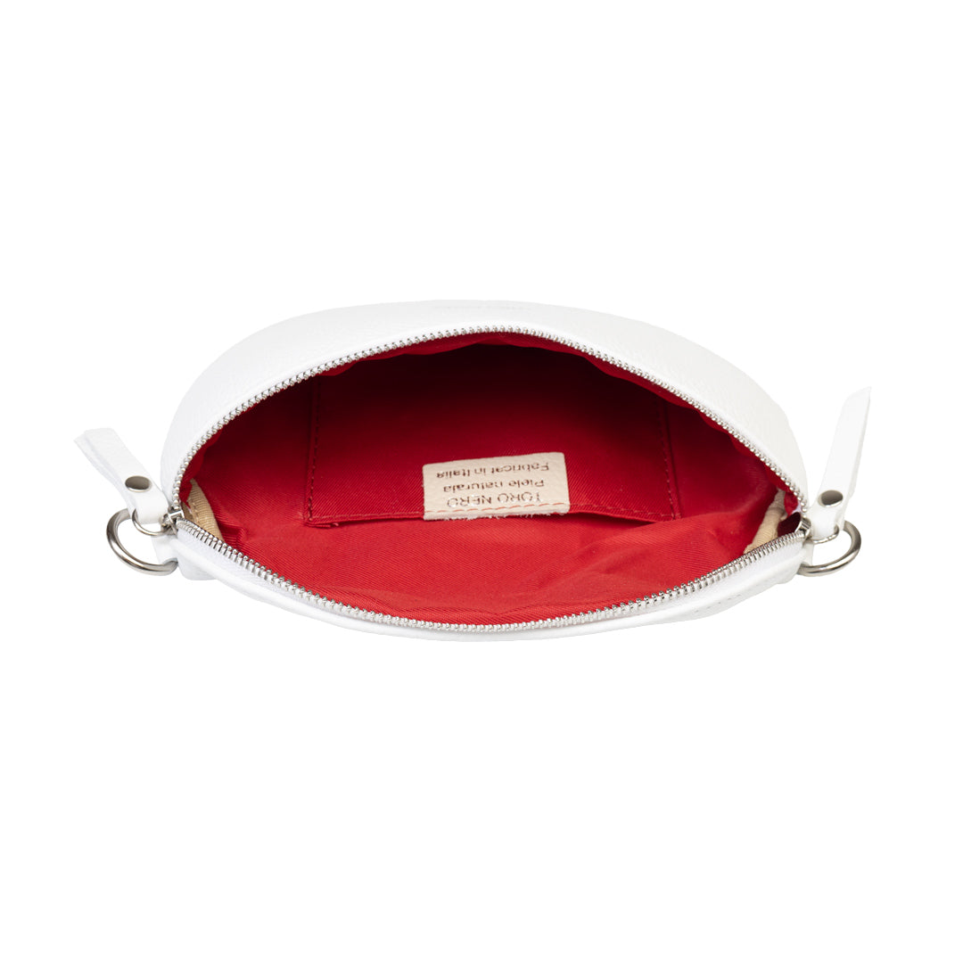 Riñonera de mujer de piel natural blanca Waist Glam