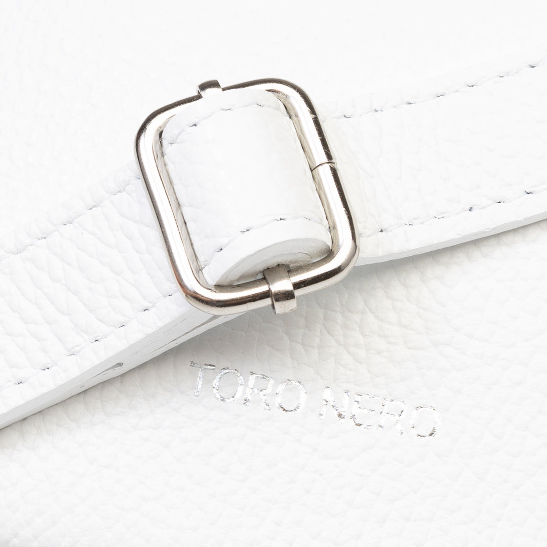 Riñonera de mujer de piel natural blanca Waist Glam
