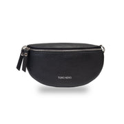 Pochette femme en cuir naturel noir Waist Glam