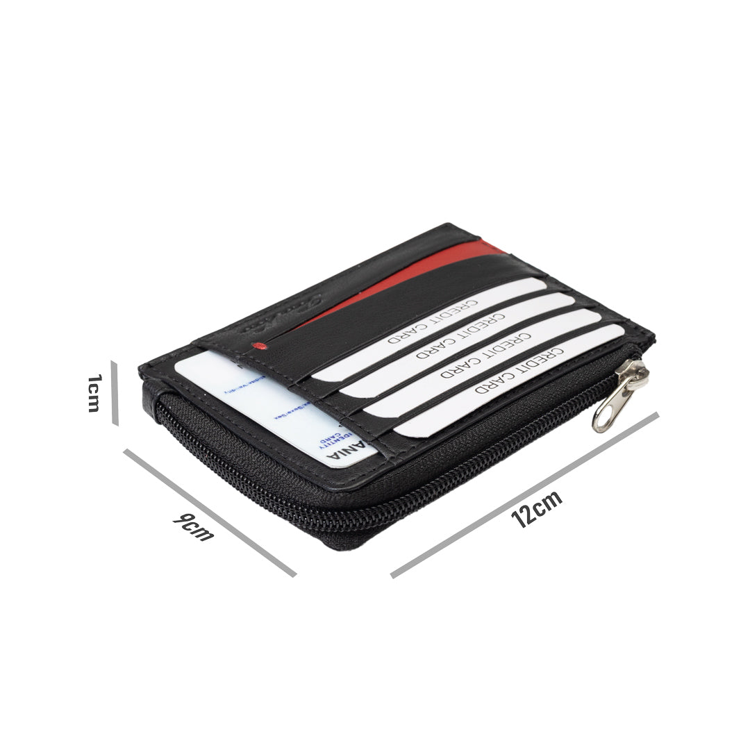 Pánsky kožený držiak na karty, čierny, Ruffi