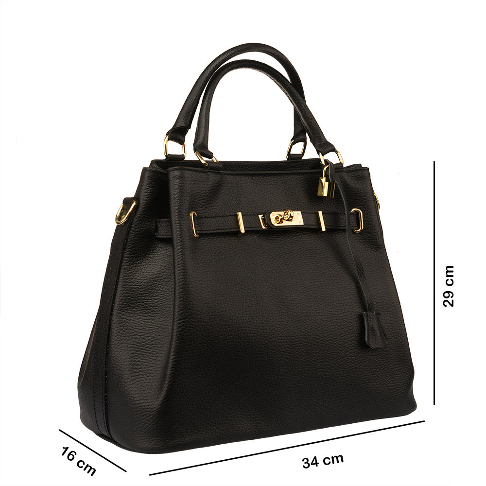 Sac femme en cuir véritable noir Odyssey